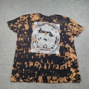 Liquid Death Shirt Mens 2XL Black Orange Tie Dye Back Graphic Tee Tagless Cotton